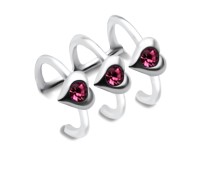 Tri Hearts Ear Cuff EC3-11